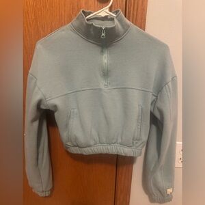 RSQ light green,size S, long sleeve crop, 3/4 zip lightweight sweatshirt